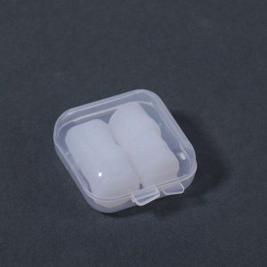 Беруши, 3.5x1 см, набор - 2 пары, в футляре, силиконовые, белые