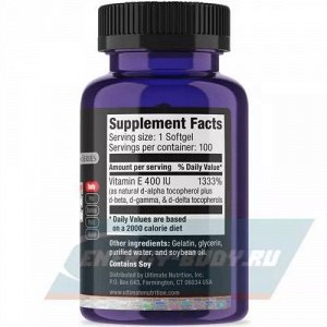 Витамин Е ULTIMATE Vitamin E 400IU - 100 гел.капс