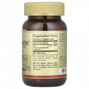 Железо Solgar Gentle Iron 25мг - 90 капс