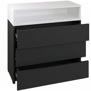 Комод 3 ящика Нова, 750х330х736, Антрацит/Белый
