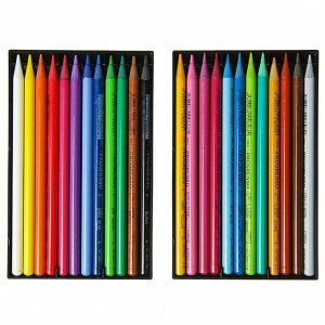 Карандаши художественные 24 цвета,  PROGRESSO 8758, цветные, цельнографитные, в картонной коробке