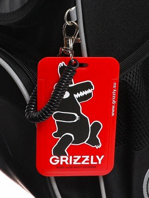 Ранец школьный Стандарт, 33x25x13 см, Grizzly, + мешок для обуви, чёрный