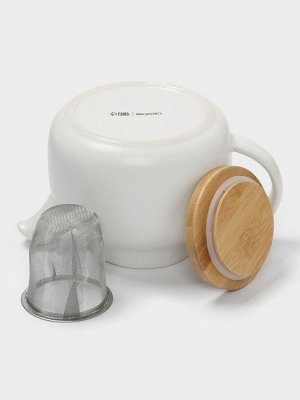Чайник заварочный Magistro, с ситом, 1.1 л, керамика, белый