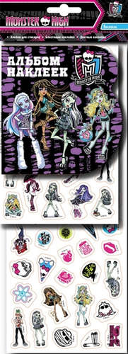 Monster High. Набор наклеек 4, альбом для стик. 6стр., 305х185х2 мммм, Мягкая обложка