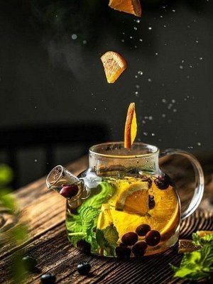 Китайский производитель Стеклянный чайник заварочный (заварник) с бамбуковой крышкой и ситечком в носике 800 мл