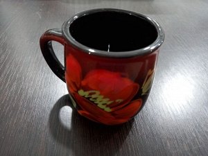 Кружка керамическая объемом 300 мл Черный мак