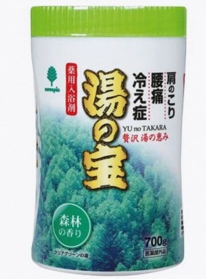 "Kiyou" "Yu no Takara" Соль для ванны в банках с ароматом леса 700г
