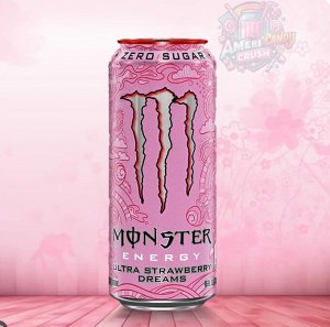 Monster Energy Strawberry Dreams 500ml - Энергетик Монстр "клубничные мечты". Без сахара