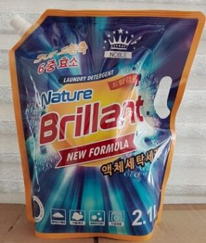 Гель для стирки, Brillant (в мягкой упаковке)/Liquid detergent, Nature, Ю.Корея, 2100 г,