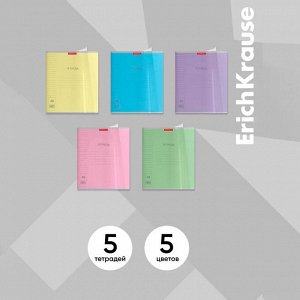 Тетрадь 48 листов в линейку ErichKrause CoverPrо «Классика», пластиковая обложка, блок офсет, белизна 100%, МИКС