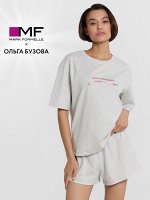 Комплект домашний Mark Formelle x Ольга Бузова серый с надписью &quot;Зачем переживать, если можно не переживать&quot;