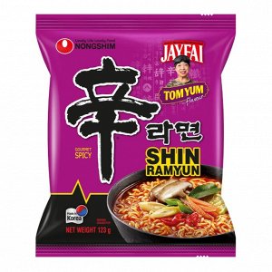 Лапша Шин Рамен со вкусом ТОМ ЯМ, острая, 123 гр