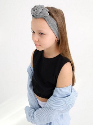 Солоха льняная с узлом, черный меланж
