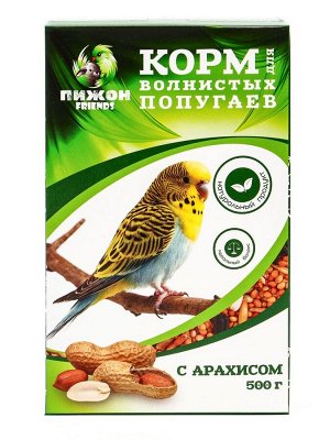 Корм "Пижон" для волнистых попугаев, с орехами, 500 г