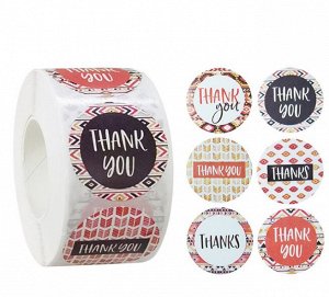 Наклейки для цветов и подарков "Thank you", 2,5 х 2,5 см, 50 шт.