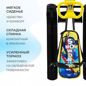 Снегокат «Тимка спорт 4-1 Зимний спорт», ТС4-1/С, со спинкой и ремнём безопасности