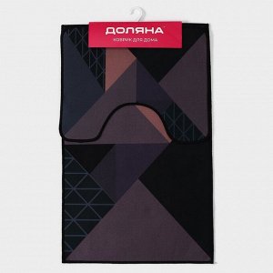 Коврики для ванной и туалета Доляна «Дора», 2 шт: 50x80 см, 50x40 см