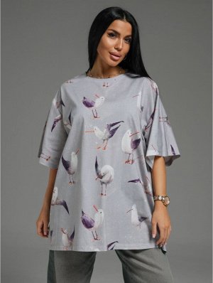 Lovetex Ирбис футболка женская (чайки)