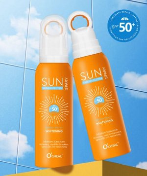 Солнцезащитный спрей-уход с керамидами spf 50+ увлажняющий нежирный O'CHEAL, 150 мл