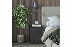 ВАРМА 2 Тумба прикроватная с 2 ящиками, шпон, ясень черный. 40х54х40см