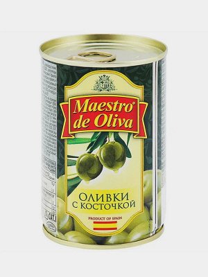 Оливки MAESTRO DE OLIVA 300г С косточкой ж/б 1/12
