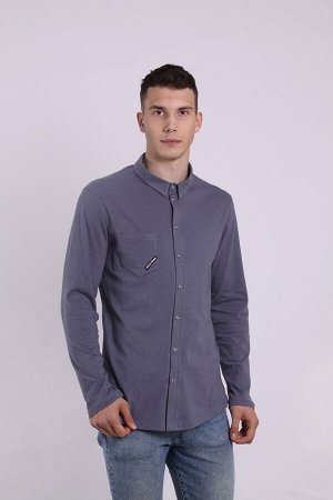Рубашка мужская 1703-013 темно-серый