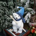 Медведь с лыжными палками 25см