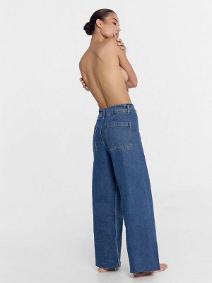 Брюки женские джинсовые wide leg синие