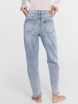 Брюки женские джинсовые mom fit светло-голубые
