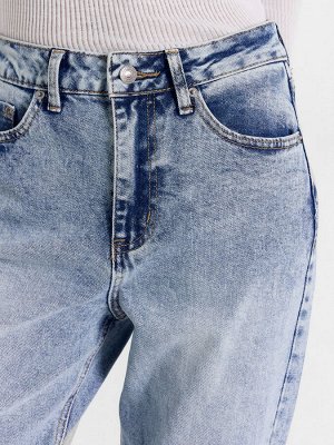 Брюки женские джинсовые mom fit светло-голубые