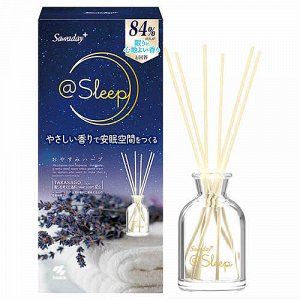 Ароматический диффузор для дома Kobayashi OYASUMI HERB SLEEP «Лаванда» стеклянный флакон + наполнитель + палочки 70мл