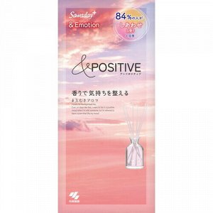 Ароматический диффузор для дома Kobayashi POSITIVE EMOTION «Цветы и ваниль» стеклянный флакон + наполнитель + палочки 70мл