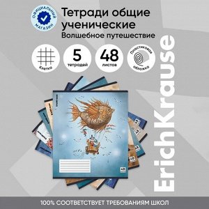 Тетрадь В5 48 листов в клетку, ErichKrause «Волшебное путешествие», пластиковая обложка, МИКС