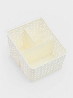 Подставка - органайзер для канцелярии, 3 ячейки, 15.5×13.5×10 см, белая