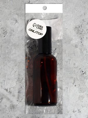 Флакон для парфюма, стеклянный, с распылителем, 100 мл, коричневый, чёрный