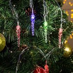 Гирлянда &quot;Нить&quot; 5 м с насадками &quot;Сосульки тающие&quot;, IP20, прозрачная нить, 20 LED, свечение мульти, мигание, 220 В