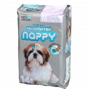 209315 "Neo Loo Life" "NEOOMUTSU" Подгузники для домашних животных, размер М (5-8 кг.), 14 шт/уп  1/12