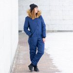 Женский зимний комбинезон Космос. Цвет синий.