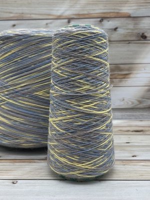 Пряжа для вязания 100 гр, Calzetteria носочная пряжа 75% меринос 25% полиамид 400м/100г 11 Серый-голубой-желтый