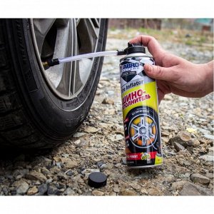 Аварийный герметик для колес ABRO Masters Tire Inflator, баллон 540мл (с трубкой), арт. QF-25-AM-RE