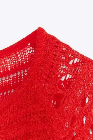 платье ЦВЕТ как на первом фото КОРОТКОЕ ВЯЗАНОЕ ПЛАТЬЕ (KURZES STRICKKLEID) Платье с воротником-лодочкой и длинными рукавами из открытого материала расклешенного фасона. СОСТАВ МАТЕРИАЛА, ИНСТРУКЦИИ П