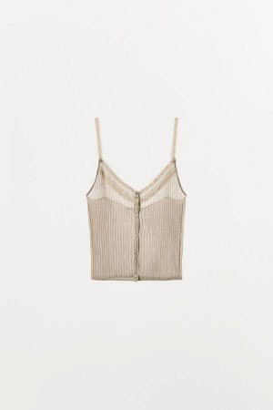 топ ЦВЕТ как на первом фото ТОП ИЗ ТОНКОГО ВЯЗАНА С КРУЖЕВОМ (FEINSTRICKTOP MIT SPITZE) Слегка прозрачный топ тонкой вязки из вискозы. V-образный вырез с кружевной отделкой того же цвета и узкими брет