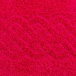 Полотенце махровое жаккард Plait, размер 50х90 см, цвет красный