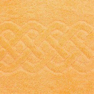 Полотенце махровое жаккард банное Plait, размер 70х130 см, 350 г/м2, цвет оранжевый