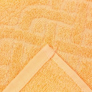 Полотенце махровое жаккард банное Plait, размер 70х130 см, 350 г/м2, цвет оранжевый