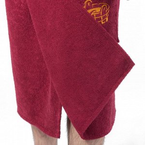 Килт(юбка) мужской махровый, с карманом, 70х150 бордовый
