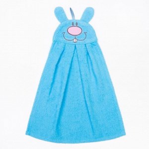 Полотенце-рушник махровый «Зайчик», размер 43?35 см, цвет голубой, 100% хлопок, 300 г/м?