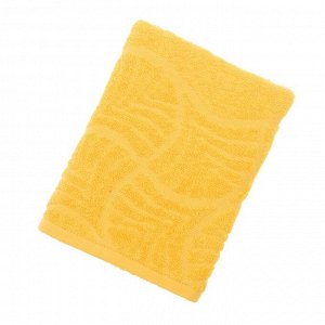 Полотенце махровое "Волна", размер 50х90 см, 300 гр/м2, цвет желтый