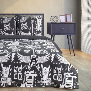 Постельное бельё "Этель" 2 сп Rock&amp;Roll 175*215 см, 200*220 см, 70*70 см -2 шт,100% хл, бязь 125 г/м2