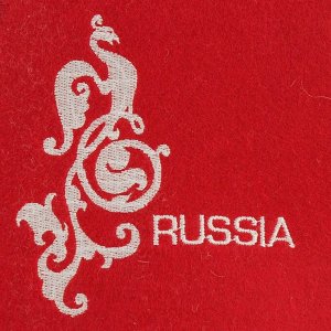 Колпак для бани  шапка &quot;Russia&quot; красная